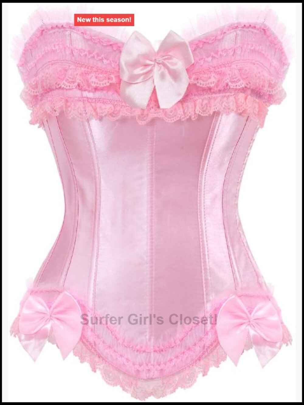 Lace Up Boned Overbust Corset Bustier Lingerie Bodyshaper Top - Picture 1 of 5